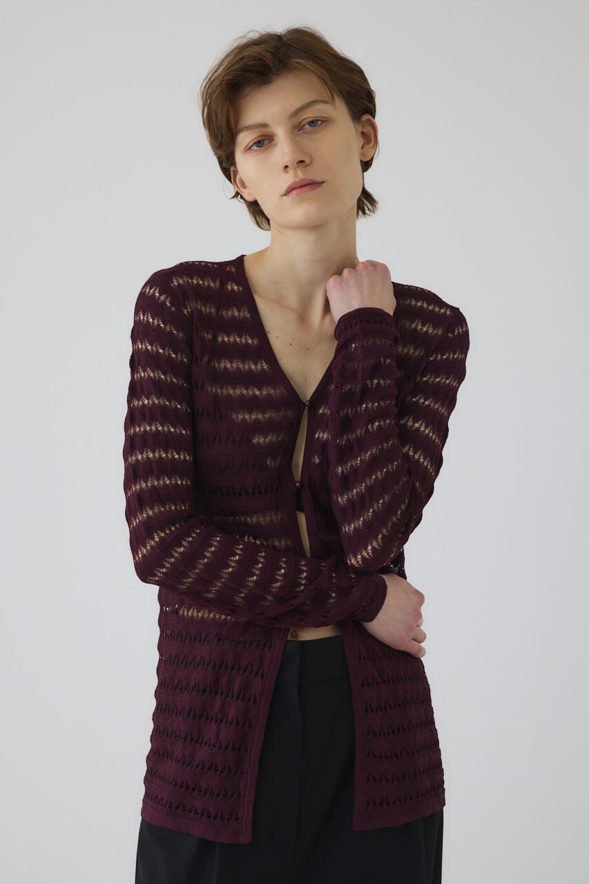 RIM.ARK 「Crochet open knit C/D」|カーディガン|