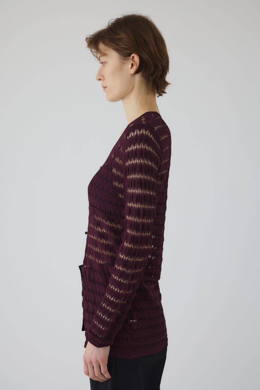 RIM.ARK 「Crochet open knit C/D」|カーディガン|