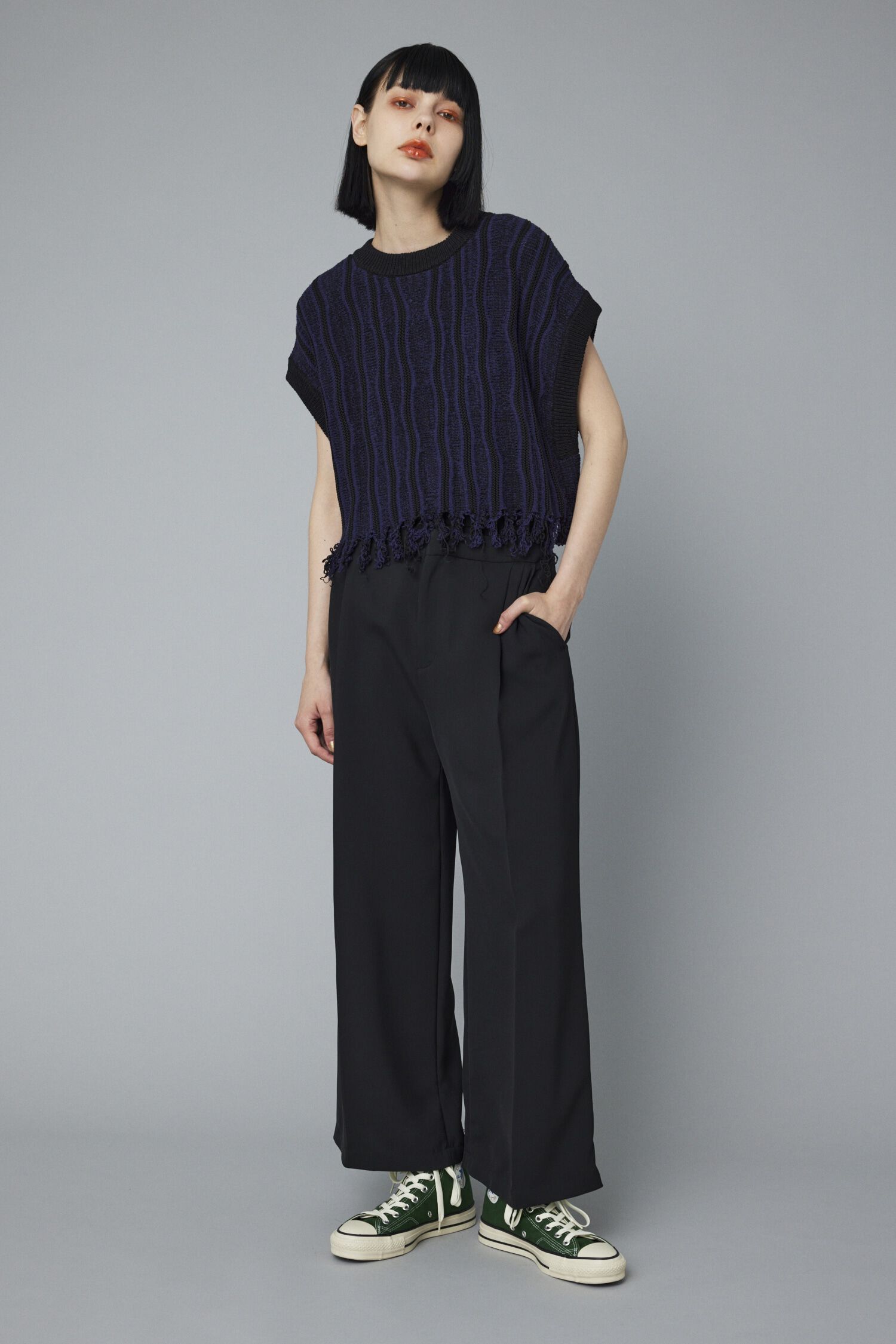 HeRIN.CYE「Wave stitch knit tops」|シャツ・ブラウス|