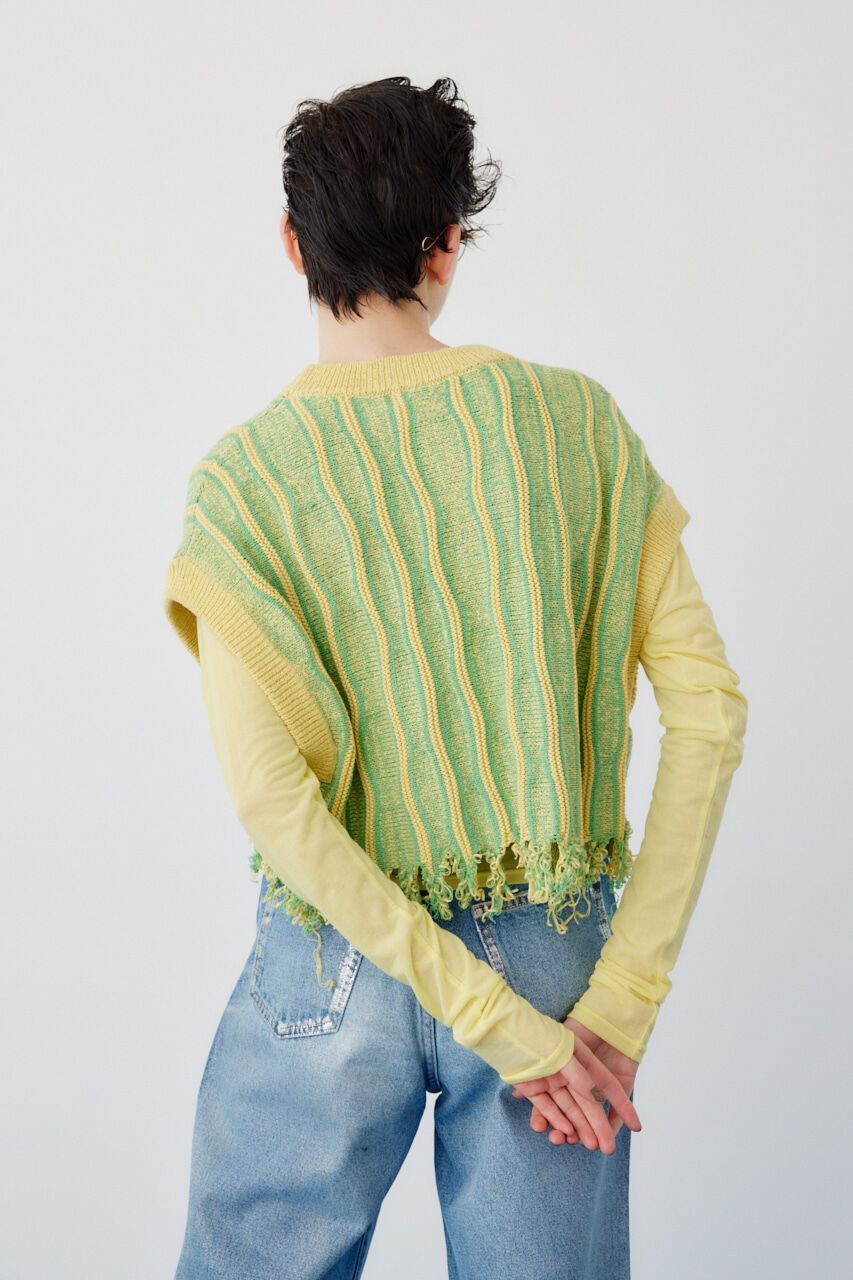 HeRIN.CYE「Wave stitch knit tops」|シャツ・ブラウス|