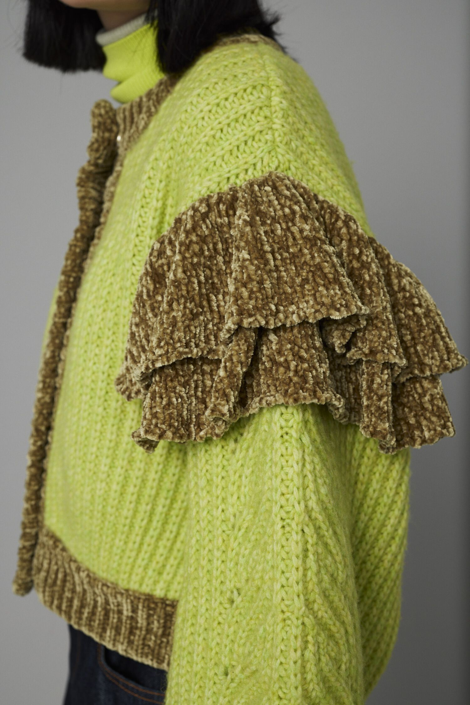 HeRIN.CYE「Frill shoulder cardigan」|カーディガン|