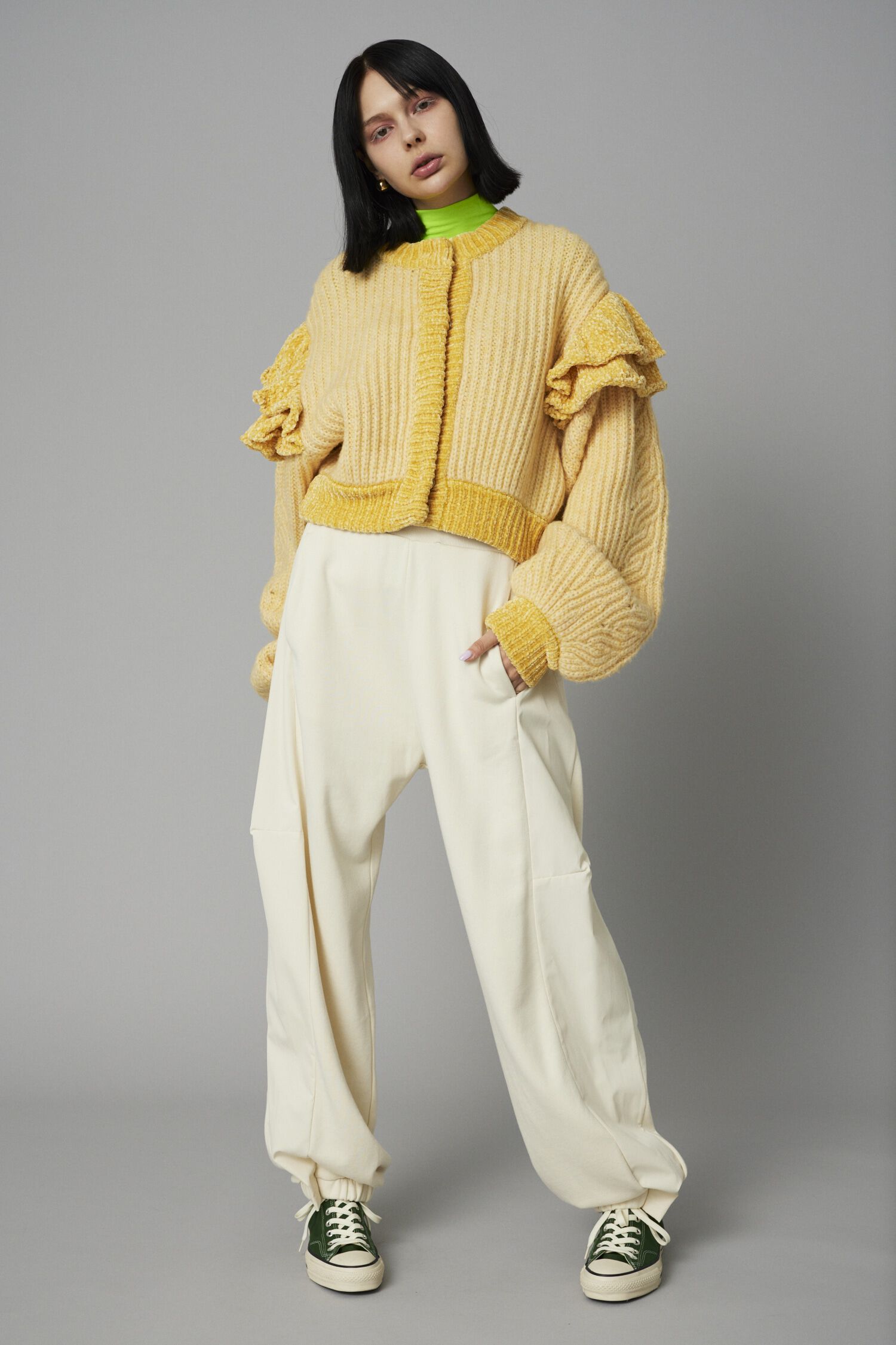 HeRIN.CYE「Frill shoulder cardigan」|カーディガン|