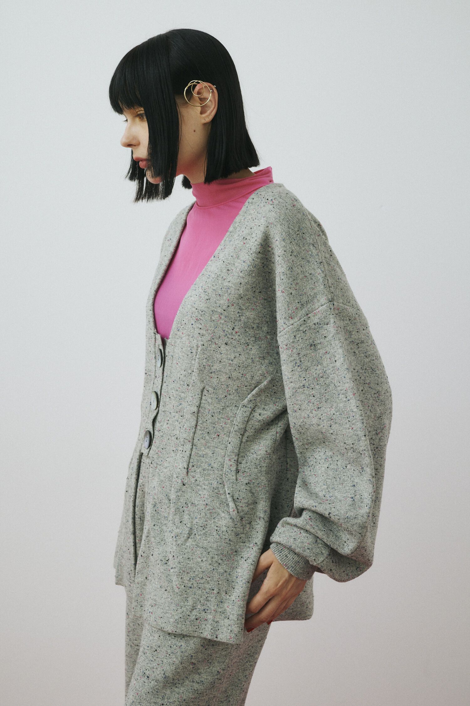 HeRIN.CYE「Nep knit cardigan」|カーディガン|