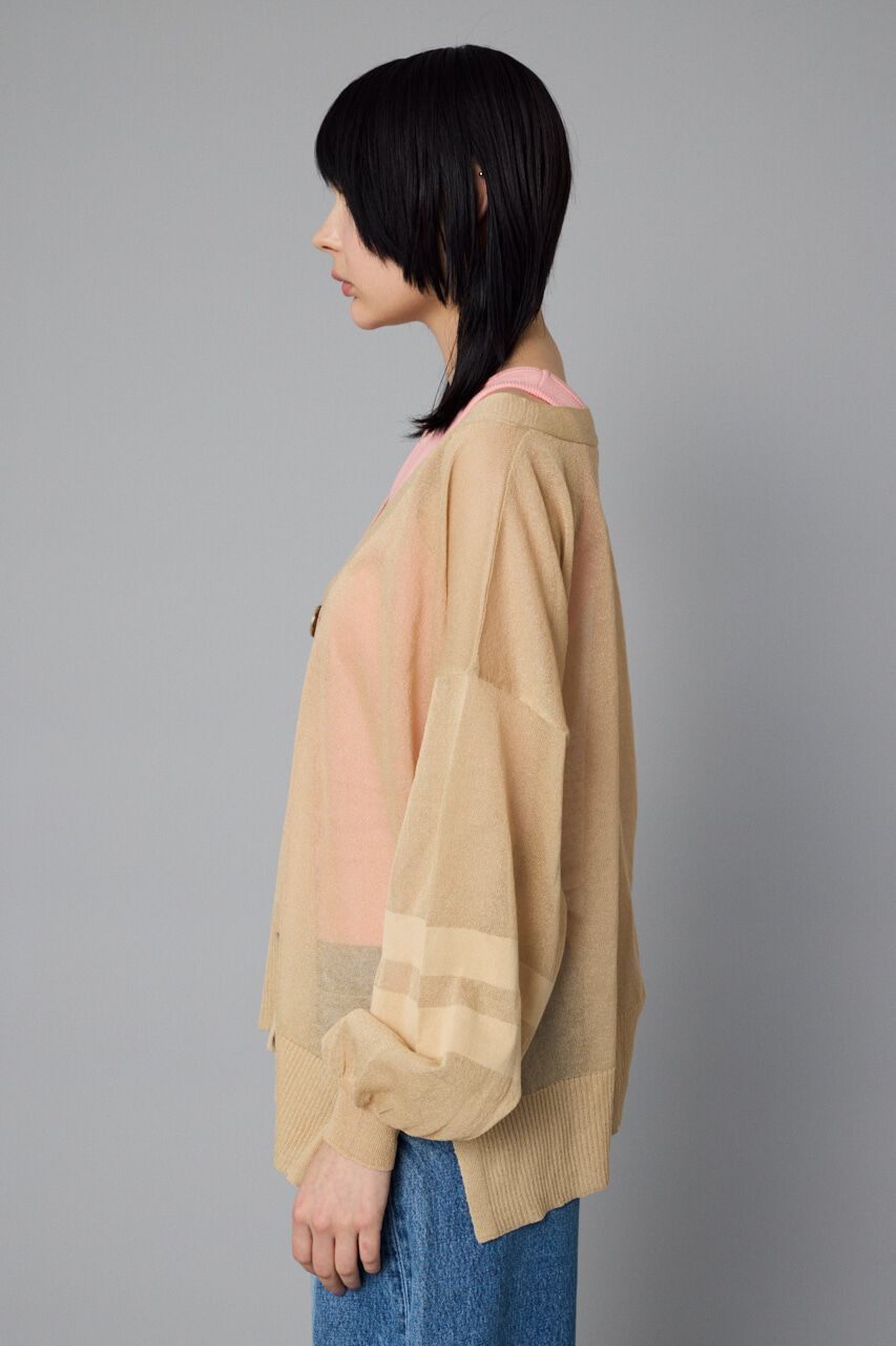 HeRIN.CYE「Sheer line cardigan」|カーディガン|