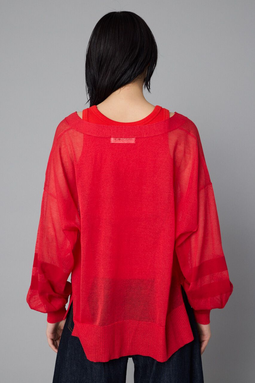 HeRIN.CYE「Sheer line cardigan」|カーディガン|