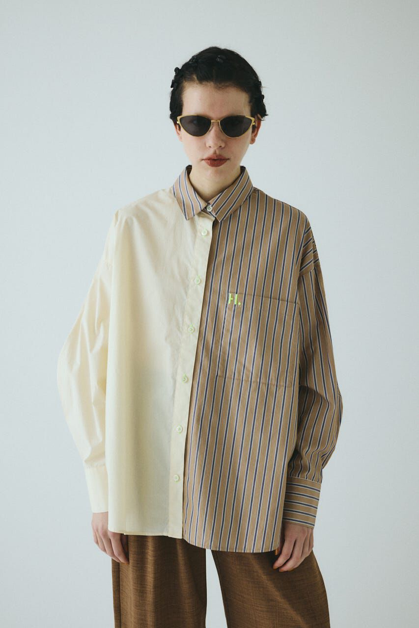 HeRIN.CYE「Bicolor shirt」|シャツ・ブラウス|柄BEG5