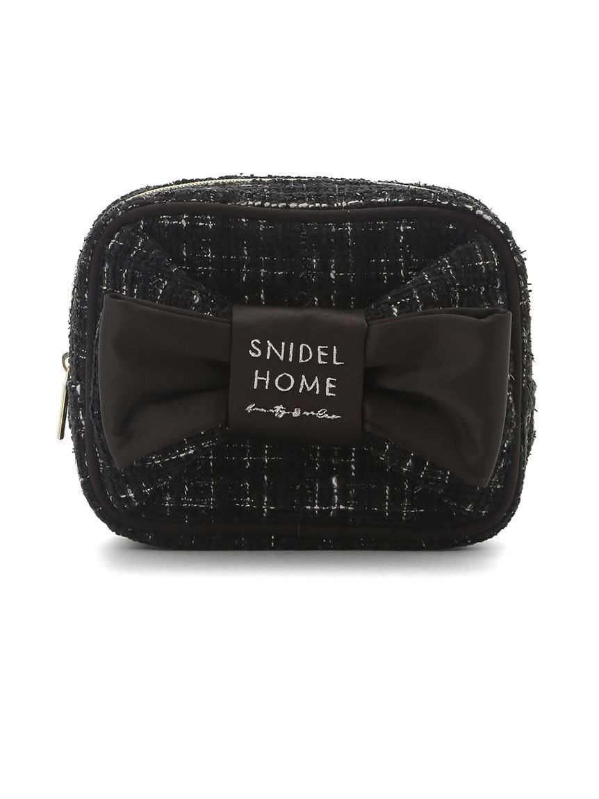 SNIDEL HOME「ツイードリボンポーチ」|ポーチ|BLK