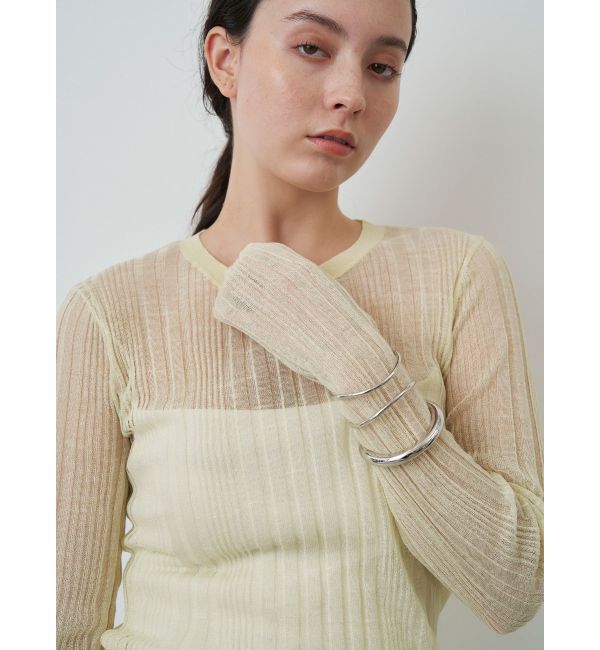 ELENDEEK「SHEER RIB KT」|ニット・セーター|イエロー