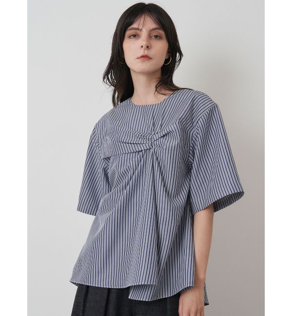 ELENDEEK「BUSTIER DRAPE BL」|シャツ・ブラウス|ネイビー