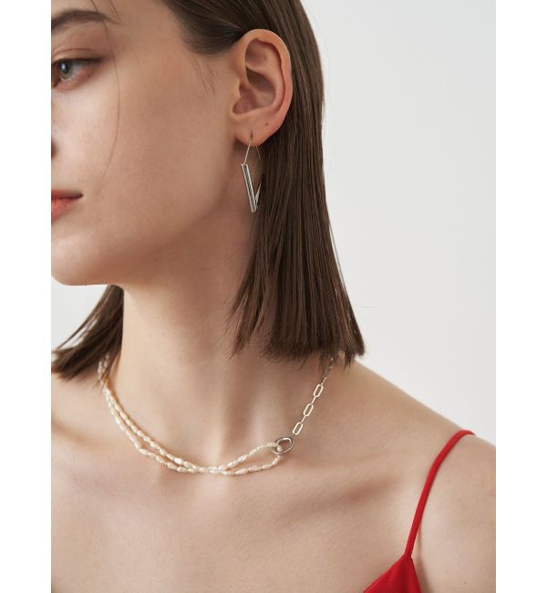 ELENDEEK「3WAY PEARL&CHAIN NECKLACE」|ネックレス|シルバー