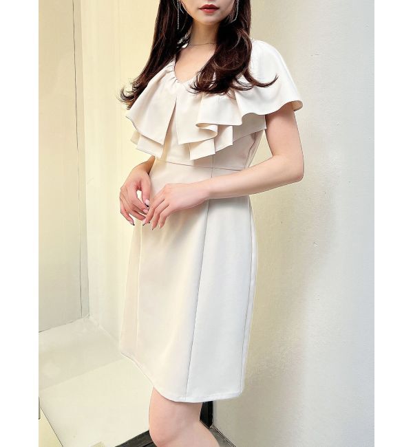 RESEXXY「ラッフルデザインミニワンピース」|ワンピース|アイボリー