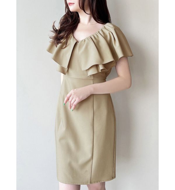 RESEXXY「ラッフルデザインミニワンピース」|ワンピース|グリーン