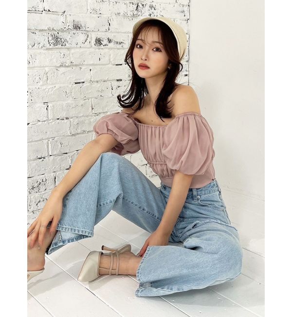 RESEXXY「ダメージワイドデニムパンツ」|デニム|