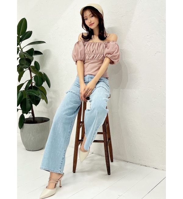 RESEXXY「ダメージワイドデニムパンツ」|デニム|