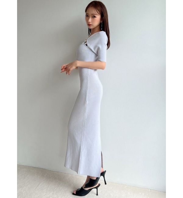 RESEXXY「パールビーズリブニットワンピース」|ワンピース|