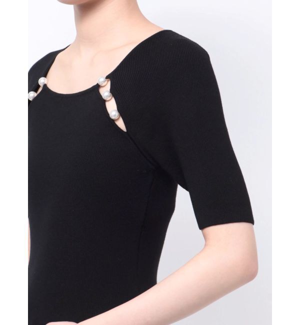 RESEXXY「パールビーズリブニットワンピース」|ワンピース|