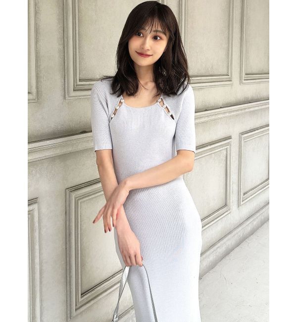 RESEXXY「パールビーズリブニットワンピース」|ワンピース|