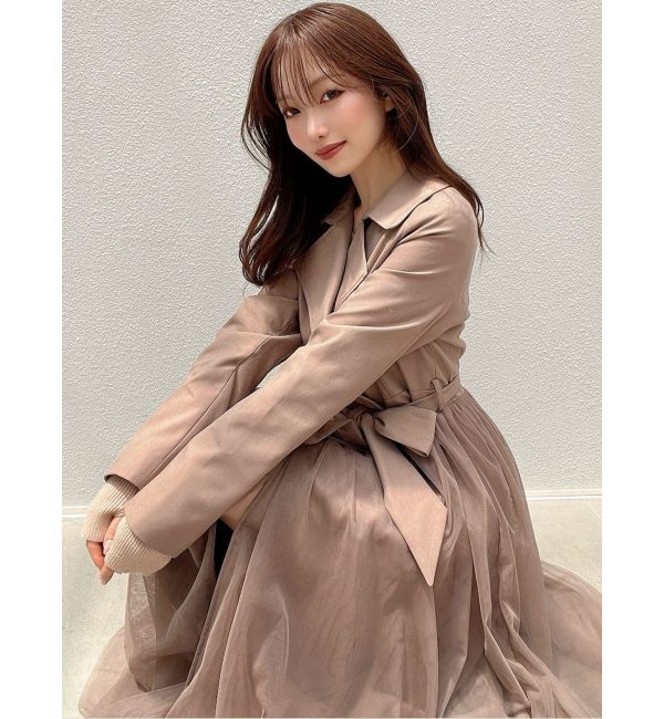 RESEXXY「チュールドッキングロングコート」|トレンチコート|