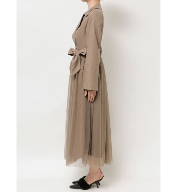 RESEXXY「チュールドッキングロングコート」|トレンチコート|