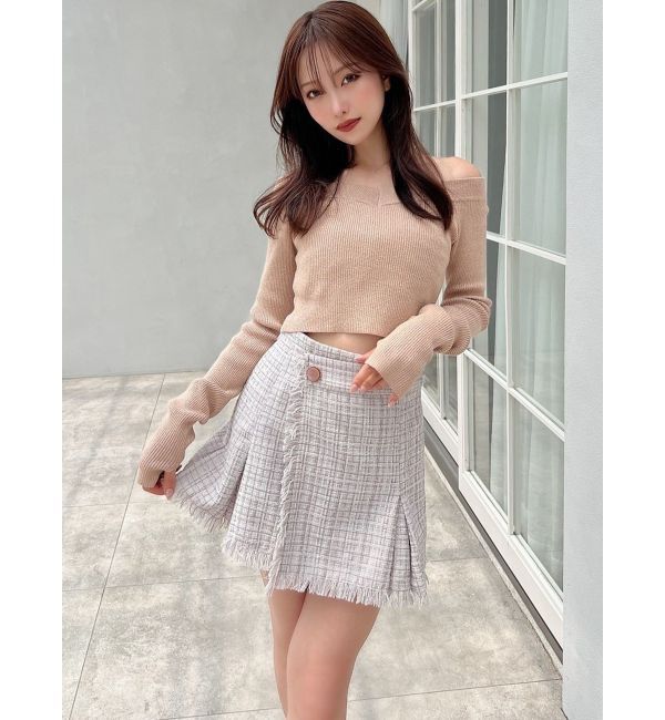 RESEXXY「グリッタークロップドルーズニットトップス」|ニット・セーター|