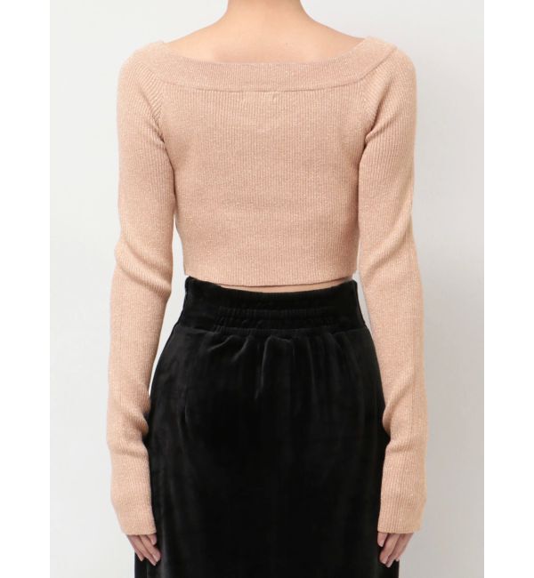 RESEXXY「グリッタークロップドルーズニットトップス」|ニット・セーター|