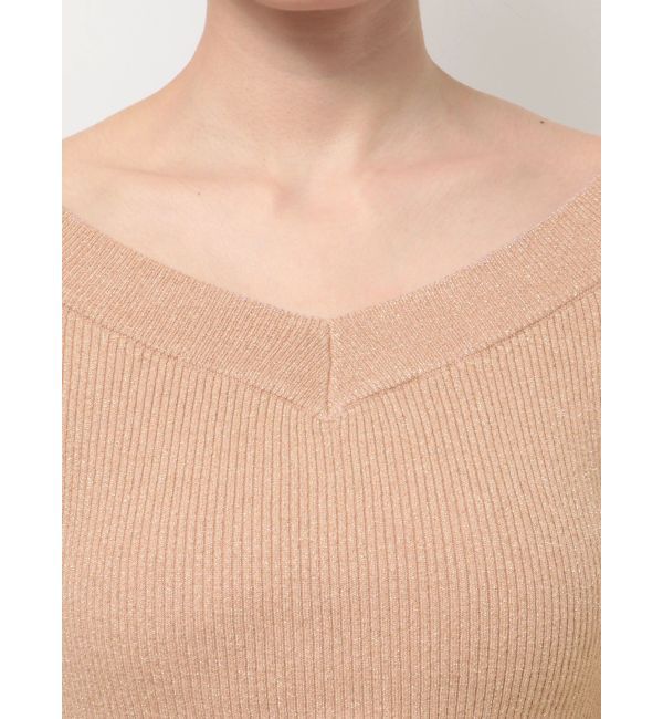 RESEXXY「グリッタークロップドルーズニットトップス」|ニット・セーター|