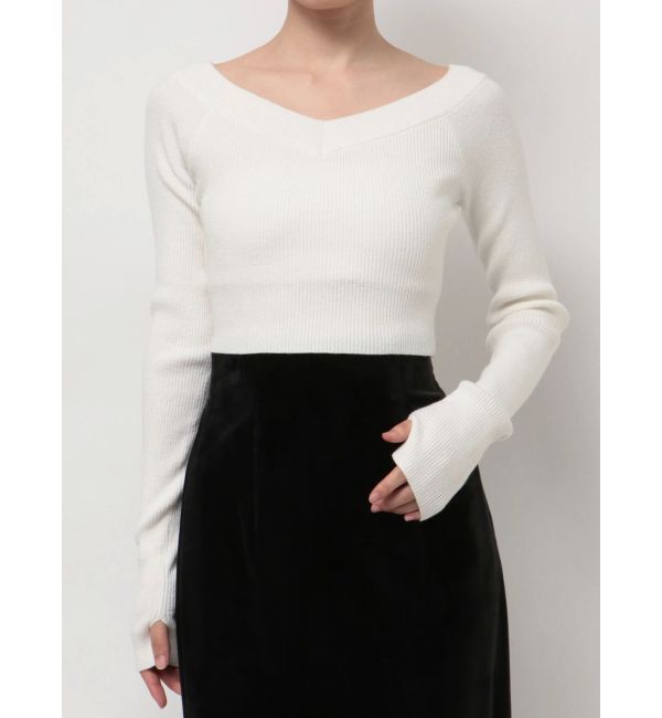 RESEXXY「グリッタークロップドルーズニットトップス」|ニット・セーター|