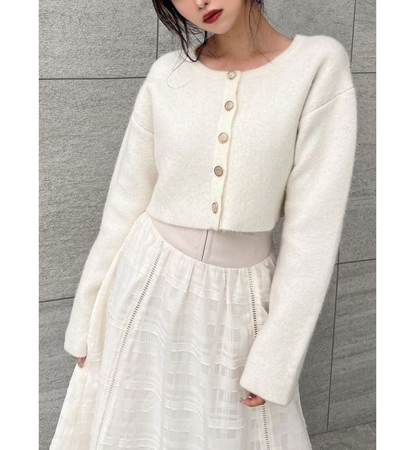 RESEXXY「ゴールドボタンニットカーディガン」|カーディガン|ホワイト