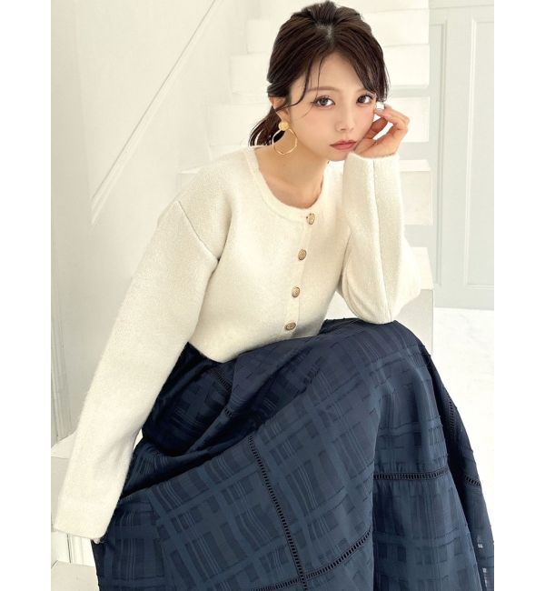 RESEXXY「ゴールドボタンニットカーディガン」|カーディガン|