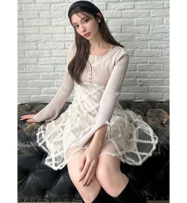 RESEXXY「ドッキングフレアミニニットワンピース」|ワンピース|