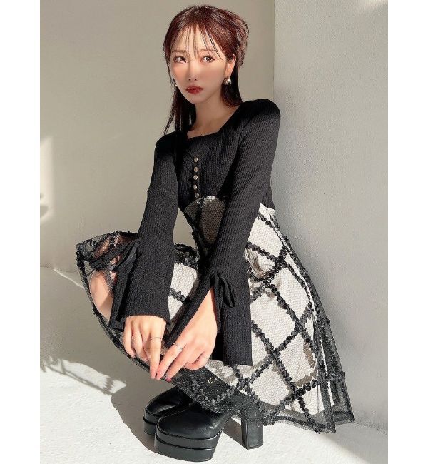 RESEXXY「ドッキングフレアミニニットワンピース」|ワンピース|