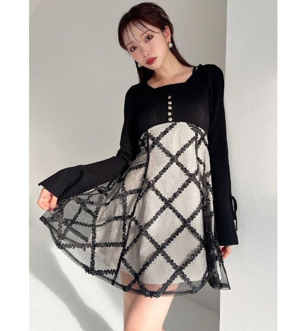 RESEXXY「ドッキングフレアミニニットワンピース」|ワンピース|