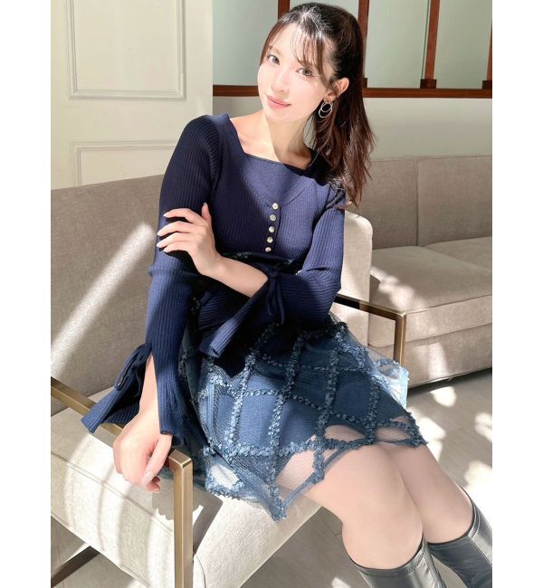 RESEXXY「ドッキングフレアミニニットワンピース」|ワンピース|