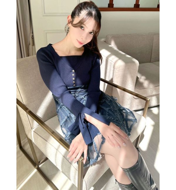 RESEXXY「ドッキングフレアミニニットワンピース」|ワンピース|