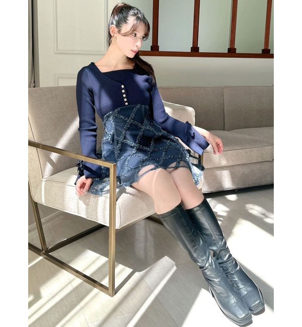 RESEXXY「ドッキングフレアミニニットワンピース」|ワンピース|