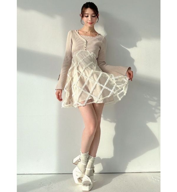 RESEXXY「ドッキングフレアミニニットワンピース」|ワンピース|