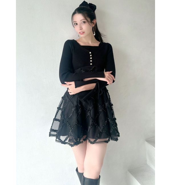 RESEXXY「ドッキングフレアミニニットワンピース」|ワンピース|