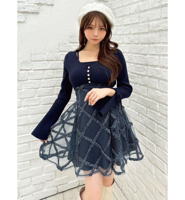 RESEXXY「ドッキングフレアミニニットワンピース」|ワンピース|