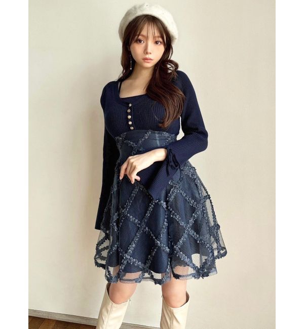 RESEXXY「ドッキングフレアミニニットワンピース」|ワンピース|