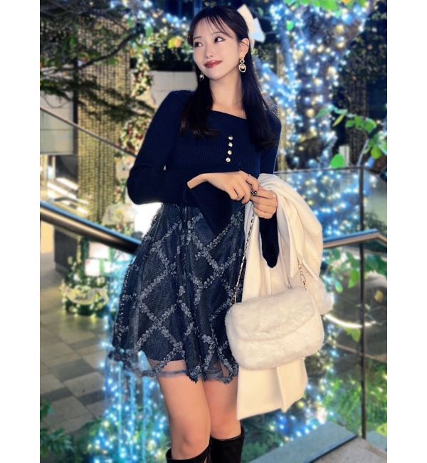 RESEXXY「ドッキングフレアミニニットワンピース」|ワンピース|