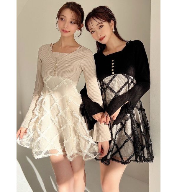 RESEXXY「ドッキングフレアミニニットワンピース」|ワンピース|