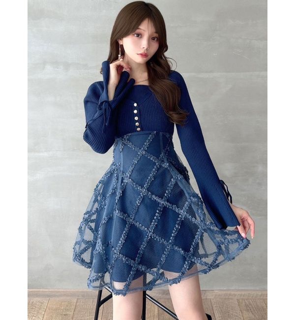 RESEXXY「ドッキングフレアミニニットワンピース」|ワンピース|