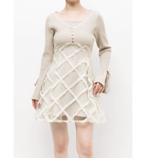 RESEXXY「ドッキングフレアミニニットワンピース」|ワンピース|