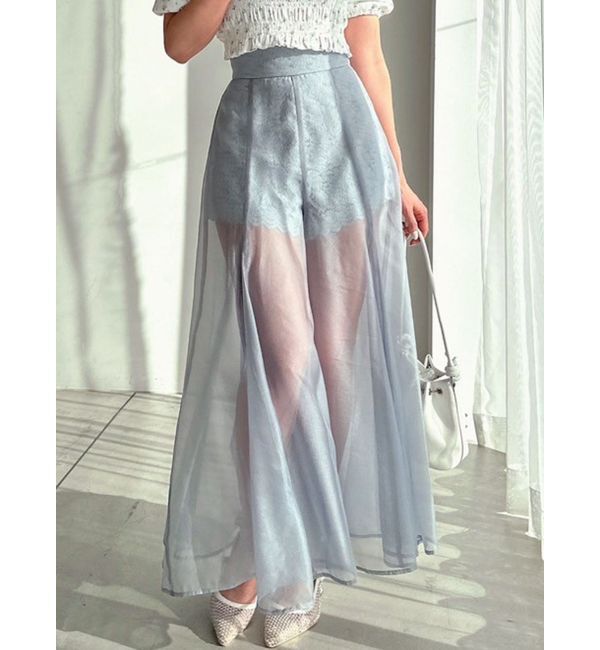 RESEXXY「シアーワイドパンツ」|その他|ブルー