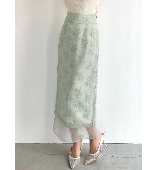 RESEXXY「エンブロイダリーシアースカート」|スカート|ミントグリーン