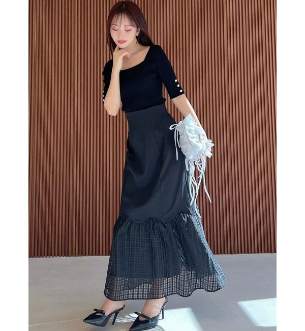 RESEXXY「スカラップ切替えフレアスカート」|スカート|