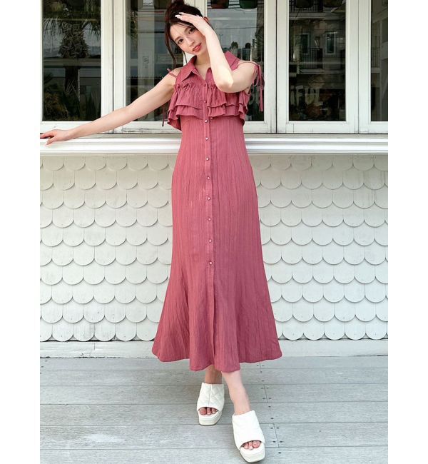 RESEXXY「ラッフルマーメイドシャツワンピース」|ワンピース|