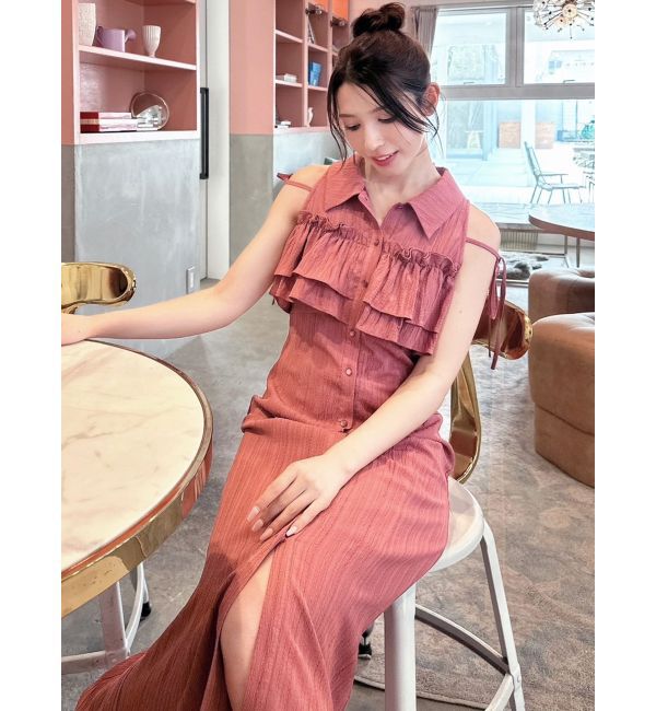 RESEXXY「ラッフルマーメイドシャツワンピース」|ワンピース|