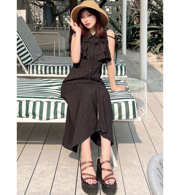 RESEXXY「ラッフルマーメイドシャツワンピース」|ワンピース|