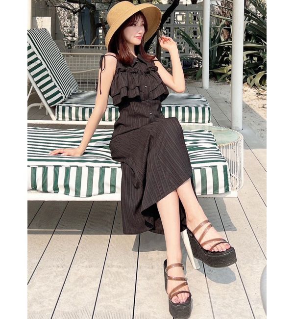 RESEXXY「ラッフルマーメイドシャツワンピース」|ワンピース|